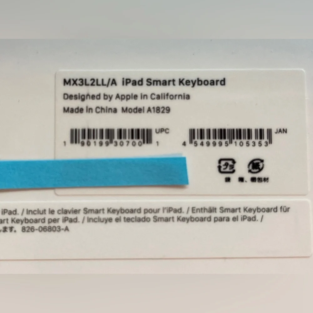 Sealed Apple iPad / iPad Pro / iPad Air Smart Keyboard Black MX3L2LL/A A1829